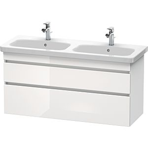 Duravit DuraStyle vanity unit DS649802218 123x44.8x61cm, 2 pull-outs, basin left / right, white high gloss / white matt