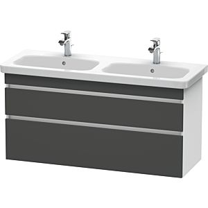 Duravit DuraStyle vasque DS649804918 123x44,8x61cm, 2 coulissants, vasque gauche / droite, graphite mat / blanc mat