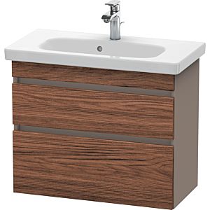 Duravit DuraStyle Waschtisch-Unterschrank DS649902143 73 x 36,8 cm, nussbaum dunkel/basalt matt, 2 Schubkästen, wandhängend