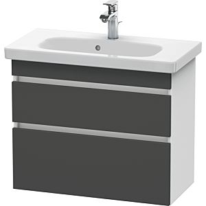 Duravit DuraStyle vanity unit DS649904918 73 x 36.8 cm, matt graphite / matt white, 2 drawers, wall-hung