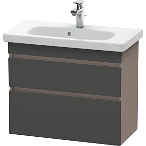 Duravit DuraStyle vanity unit DS649904943 73 x 36.8 cm, matt graphite / matt basalt, 2 drawers, wall-hung