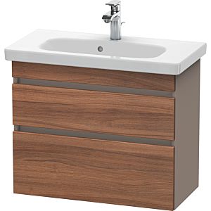 Duravit DuraStyle vanity unit DS649907943 73 x 36.8 cm, natural walnut / matt basalt, 2 drawers, wall-hung