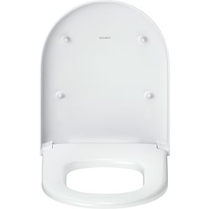 Duravit Univavo abattant de toilettes en forme de D 0023490000 mécanisme de fermeture en douceur, amovible, charnières en acier inoxydable, blanc