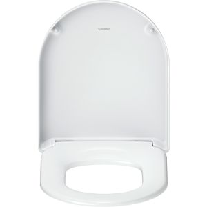 Duravit Univavo abattant de toilettes en forme de D 0023590000 mécanisme de fermeture en douceur, amovible, charnières en acier inoxydable, blanc