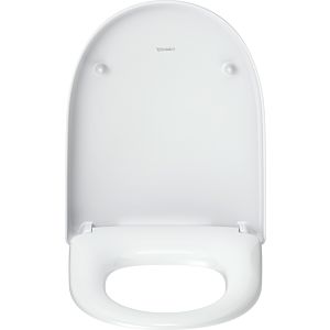 Duravit Univavo abattant de toilettes en forme de D 0024490000 mécanisme de fermeture en douceur, amovible, charnières en acier inoxydable, blanc