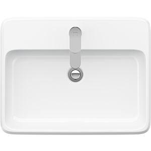 Vasque à poser Duravit Collection One 2385600027 avec plateforme percée pour robinetterie, trop-plein, blanc brillant