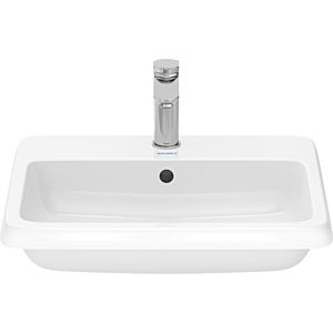 Duravit Qatego built-in washbasin 2396550027 with tap hole bank, tap hole, overflow, white high gloss, 500mm