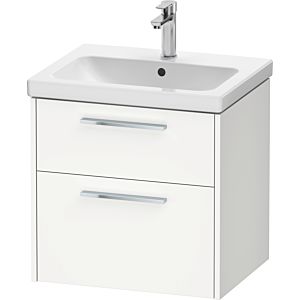 Duravit D-Code vanity unit DC4670010180000 , handle chrome, white matt, wall-mounted, drawers 2, 584x555x460 mm