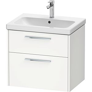 Duravit D-Code vanity unit DC4671010180000 , handle chrome, white matt, wall-mounted, drawers 2, 634x555x460 mm