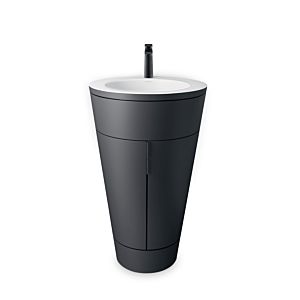 Duravit Starck 1, set c-bonded S19513OBD580010 poignée noir diamant, céramique blanc mat, éclairage intérieur, sur pied graphite satiné mat, 864 x 560 x 605 mm