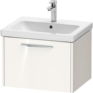 Duravit D-Code vanity unit DC4665010220000 handle chrome, white high gloss, wall-mounted, pull-out 1, 584x400x460 mm