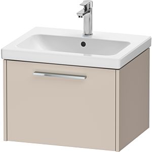 Duravit D-Code vanity unit DC4665010910000 handle chrome, taupe matt, wall-mounted, pull-out 1, 584x400x460 mm
