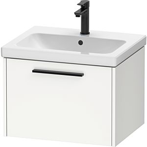 Duravit D-Code vanity unit DC46650BD180000 handle diamond black, white matt, wall-mounted, pull-out 1, 584x400x460 mm