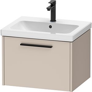 Duravit D-Code meuble sous-vasque DC46650BD910000 poignée noir diamant, taupe mat, suspendu, coulissant 1, 584x400x460 mm