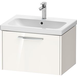 Duravit D-Code Waschtischunterschrank DC4666010220000 Griff Chrom, Weiß Hochglanz, Wandhängend, Auszug 1, 634x400x460 mm
