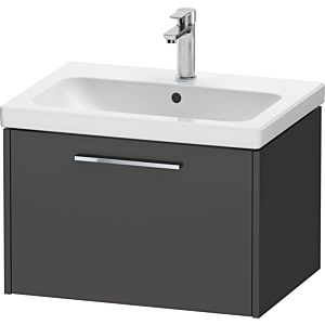 Duravit D-Code Waschtischunterschrank DC4666010490000 Griff Chrom, Graphit Matt, Wandhängend, Auszug 1, 634x400x460 mm