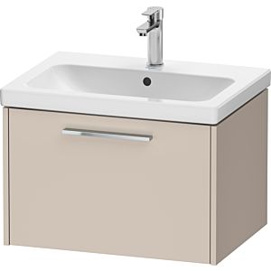 Duravit D-Code vanity unit DC4666010910000 handle chrome, taupe matt, wall-mounted, pull-out 1, 634x400x460 mm