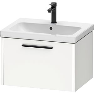 Duravit D-Code vanity unit DC46660BD180000 handle diamond black, white matt, wall-mounted, pull-out 1, 634x400x460 mm