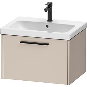 Duravit D-Code vanity unit DC46660BD910000 handle diamond black, taupe matt, wall-mounted, pull-out 1, 634x400x460 mm