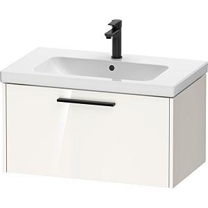 Duravit D-Code meuble sous-vasque DC46670BD220000 poignée noir diamant, blanc brillant, suspendu, coulissant 1, 784x400x460 mm