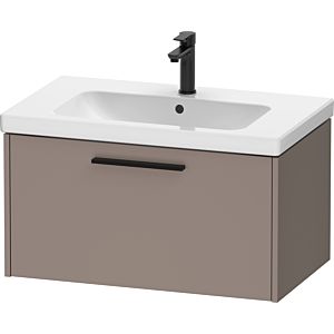 Duravit D-Code vanity unit DC46670BD430000 handle diamond black, basalt matt, wall-mounted, pull-out 1, 784x400x460 mm