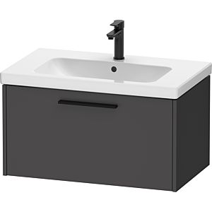 Duravit D-Code vanity unit DC46670BD490000 handle diamond black, graphite matt, wall-mounted, pull-out 1, 784x400x460 mm