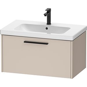 Duravit D-Code vanity unit DC46670BD910000 handle diamond black, taupe matt, wall-mounted, pull-out 1, 784x400x460 mm