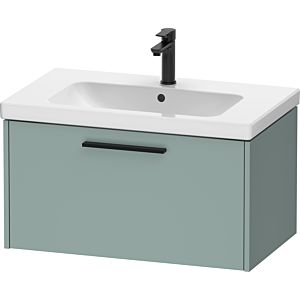 Duravit D-Code vanity unit DC46670BDHG0000 handle diamond black, fjord green matt, wall-mounted, pull-out 1, 784x400x460 mm