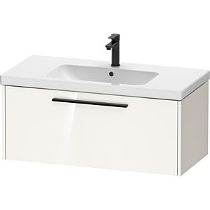 Duravit D-Code meuble sous-vasque DC46680BD220000 poignée noir diamant, blanc brillant, suspendu, coulissant 1, 984x400x460 mm