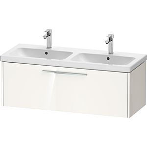 Duravit D-Code double vanity unit DC4669010220000 handle chrome, white high gloss, wall-mounted, pull-out 1, 1184x400x460 mm
