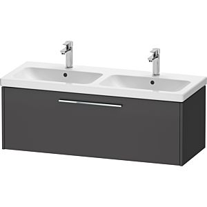 Duravit D-Code double vanity unit DC4669010490000 handle chrome, graphite matt, wall-mounted, pull-out 1, 1184x400x460 mm