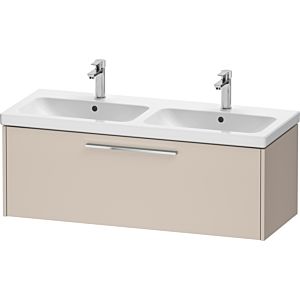 Duravit D-Code meuble sous-vasque double DC4669010910000 poignée chromé, taupe mat, suspendu, coulissant 1, 1184x400x460 mm