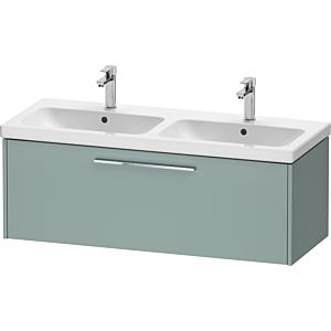 Duravit D-Code double vanity unit DC4669010HG0000 handle chrome, fjord green matt, wall-mounted, pull-out 1, 1184x400x460 mm