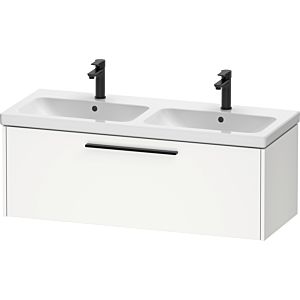 Duravit D-Code meuble sous-vasque double DC46690BD180000 poignée noir diamant, blanc mat, suspendu, coulissant 1, 1184x400x460 mm
