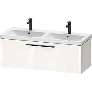 Duravit D-Code meuble sous-vasque double DC46690BD220000 , poignée noir diamant, blanc brillant, suspendu, coulissant 1, 1184x400x460 mm
