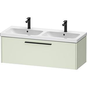 Duravit D-Code double vanity unit DC46690BDHH0000 , handle diamond black, pale green matt, wall-hung, pull-out 1, 1184x400x460 mm