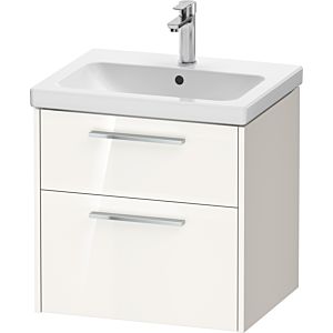 Duravit D-Code meuble sous-vasque DC4670010220000 , poignée chromée, blanc brillant, suspendu, tiroirs 2, 584x555x460 mm