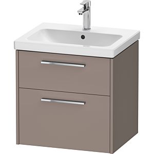 Duravit D-Code vanity unit DC4670010430000 , handle chrome, basalt matt, wall-mounted, drawers 2, 584x555x460 mm