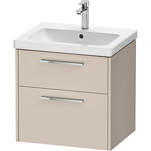 Duravit D-Code vanity unit DC4670010910000 , handle chrome, taupe matt, wall-mounted, drawers 2, 584x555x460 mm