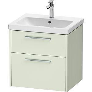 Duravit D-Code vanity unit DC4670010HH0000 , handle chrome, pale green matt, wall-mounted, drawers 2, 584x555x460 mm