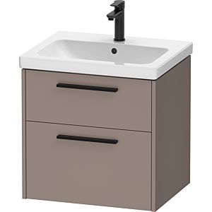 Duravit D-Code Waschtischunterschrank DC46700BD430000 ,Griff Diamantschwarz, Basalt Matt, Wandhängend, Schubkästen 2, 584x555x460 mm