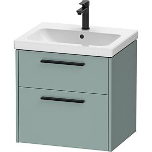 Duravit D-Code meuble sous-vasque DC46700BDHG0000 , poignée noir diamant, vert fjord mat, suspendu, tiroirs 2, 584x555x460 mm