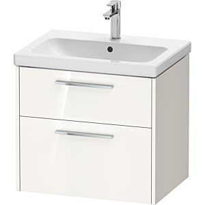 Duravit D-Code meuble sous-vasque DC4671010220000 , poignée chromée, blanc brillant, suspendu, tiroirs 2, 634x555x460 mm