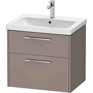 Duravit D-Code meuble sous-vasque DC4671010430000 , poignée chromée, basalte mat, suspendu, tiroirs 2, 634x555x460 mm