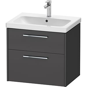 Duravit D-Code meuble sous-vasque DC4671010490000 , poignée chromée, graphite mat, suspendu, tiroirs 2, 634x555x460 mm