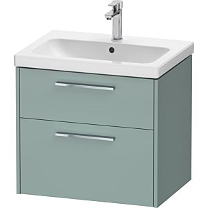 Duravit D-Code vanity unit DC4671010HG0000 , handle chrome, fjord green matt, wall-mounted, 2 drawers, 634x555x460 mm