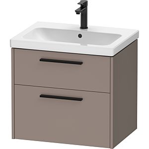 Duravit D-Code meuble sous-vasque DC46710BD430000 , poignée noir diamant, basalte mat, suspendu, tiroirs 2, 634x555x460 mm