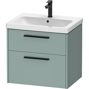 Duravit D-Code meuble sous-vasque DC46710BDHG0000 , poignée noir diamant, vert fjord mat, suspendu, tiroirs 2, 634x555x460 mm