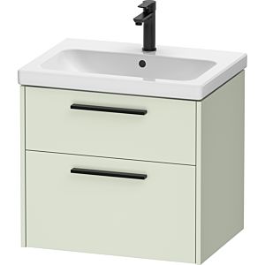 Duravit D-Code meuble sous-vasque DC46710BDHH0000 , poignée diamant noir, vert pâle mat, suspendu, tiroirs 2 634x555x460 mm