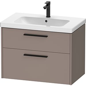 Duravit D-Code meuble sous-vasque DC46720BD430000 , poignée noir diamant, basalte mat, suspendu, tiroirs 2, 784x555x460 mm